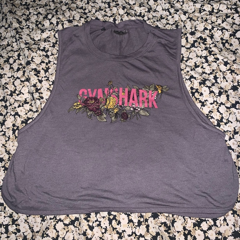 Gymshark Floral Tank Too- Grey